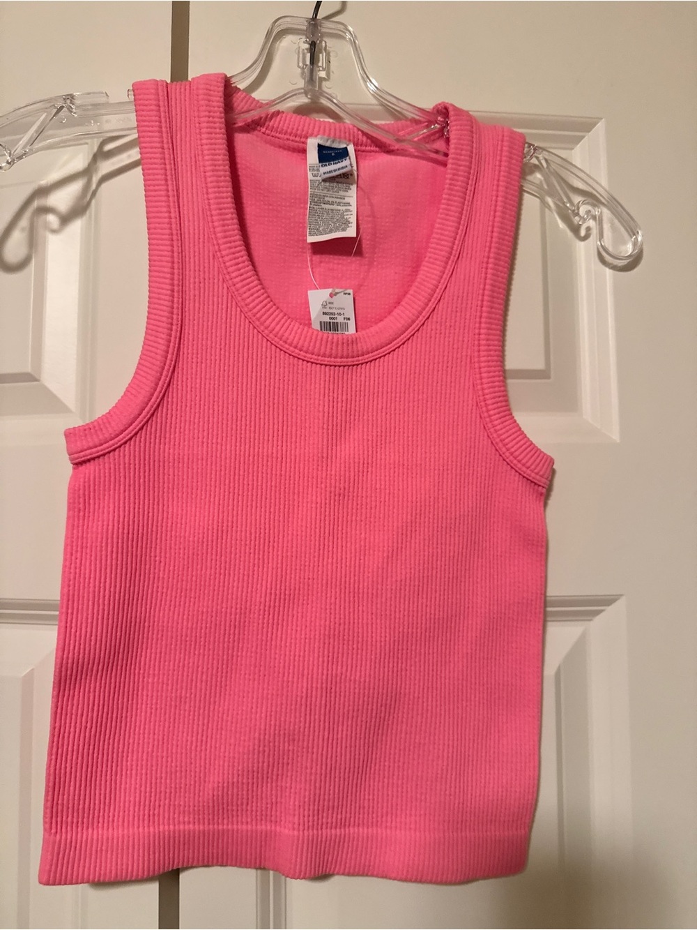 Old Navy Exhale Bright Pink Ribbed Tank Top